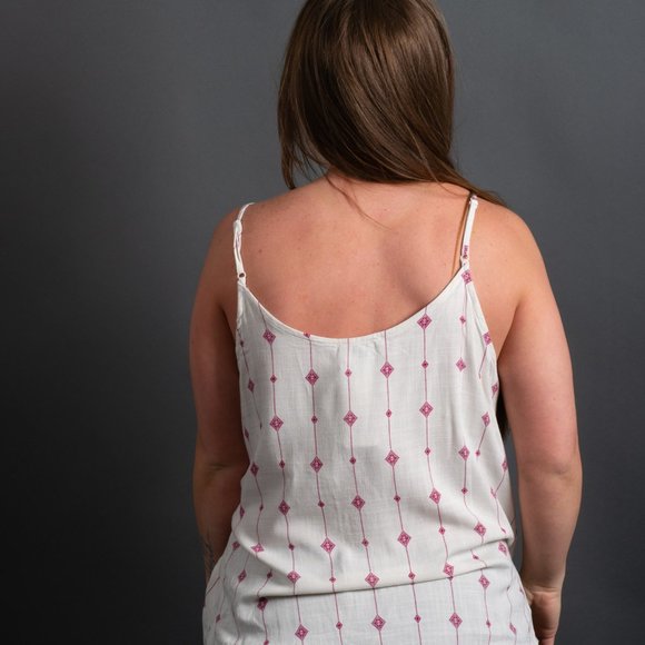 White Pink Patterned Tank by Staccato - Picture 6 of 10